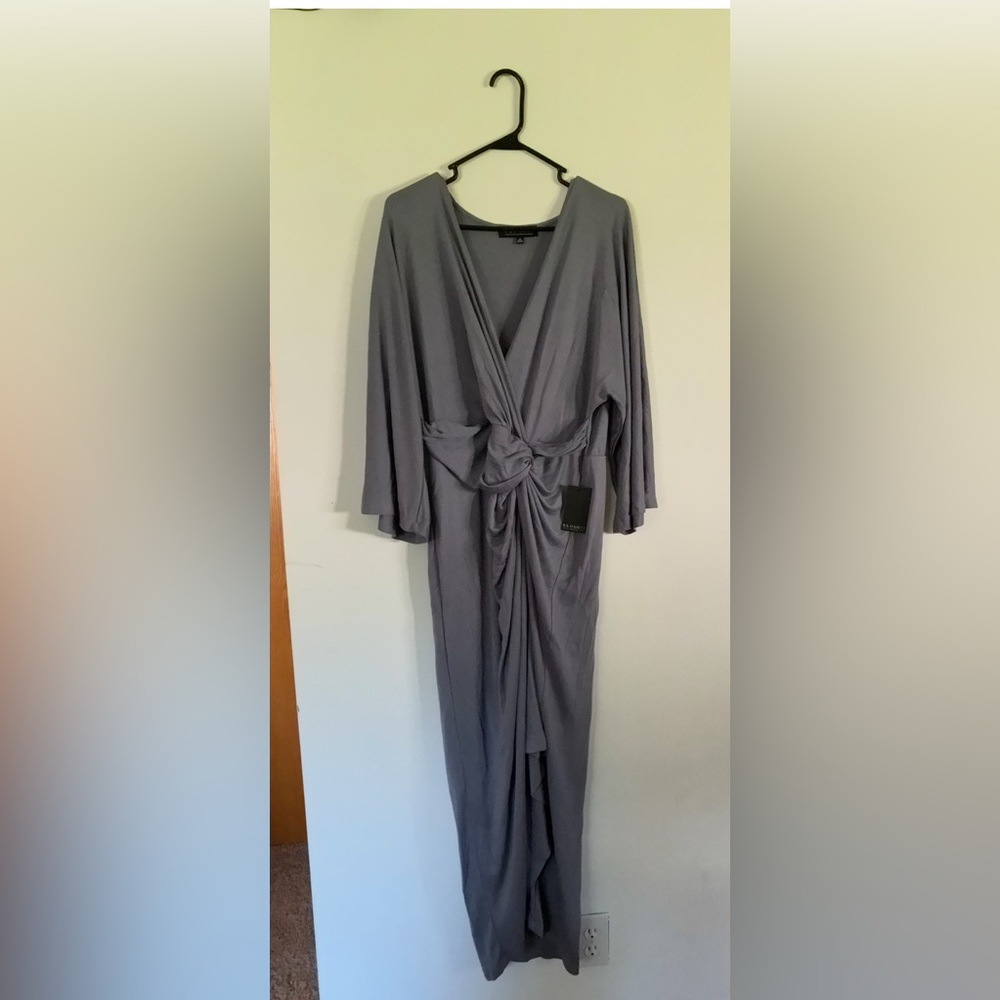 Eloquii Sophisticated Gray Ruched Dress (Wrap Style)